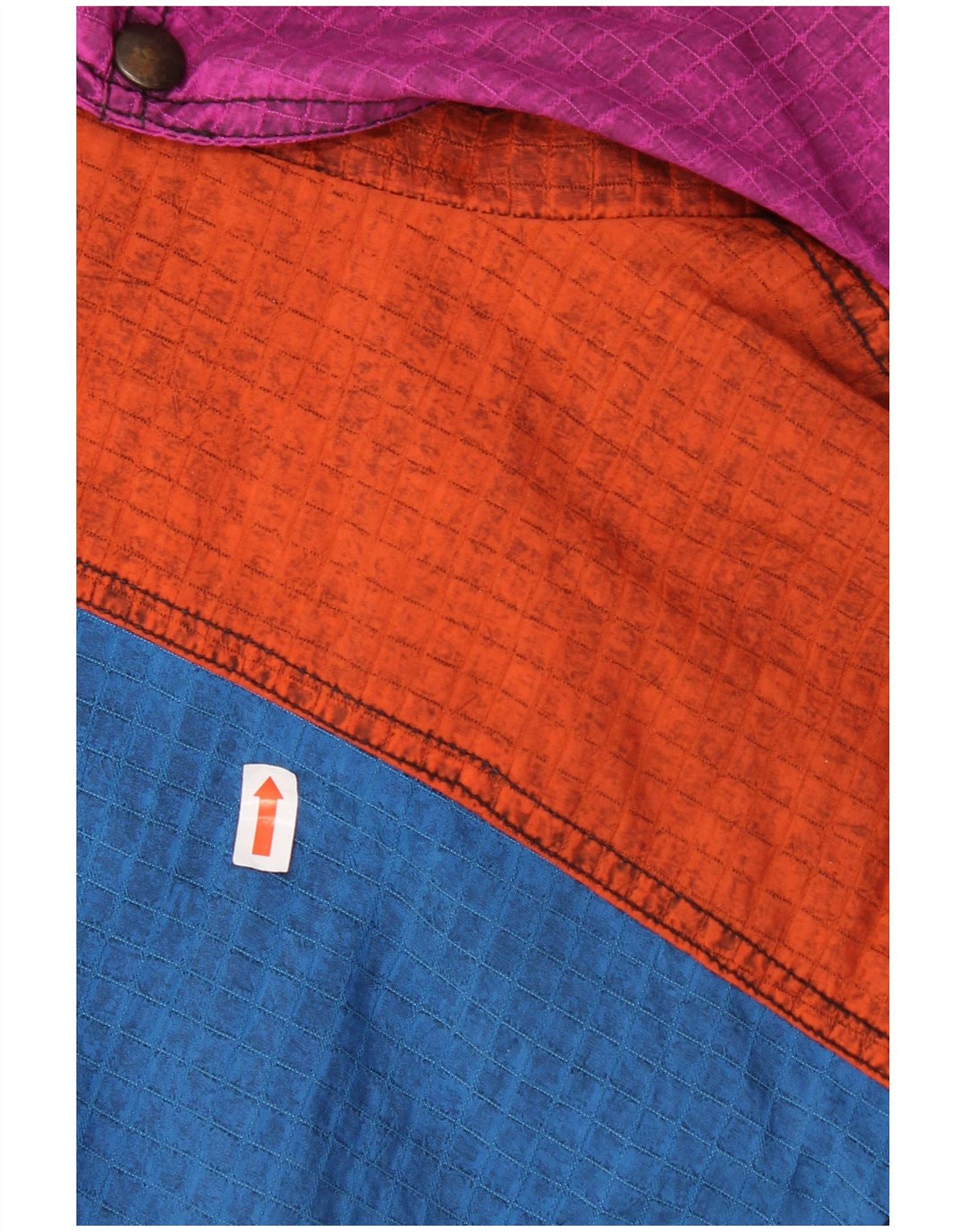 Męski kombinezon narciarski z kapturem w stylu vintage IT 52, duży niebieski poliamid z blokami kolorów