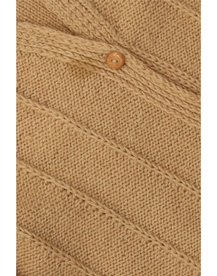 Sweter damski w stylu vintage, rozpinany UK 14, duży, beżowy