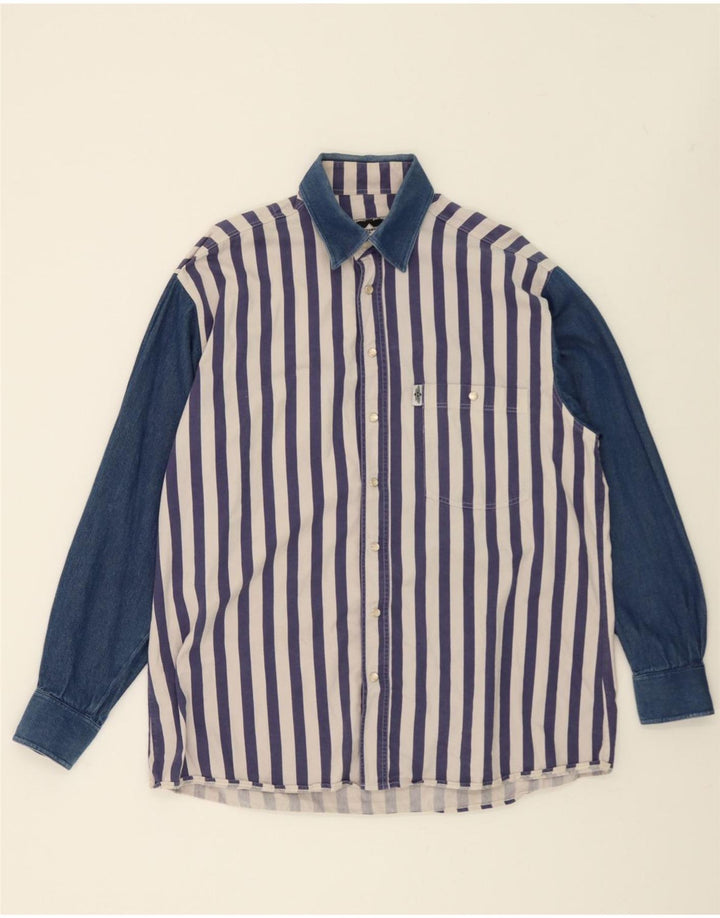 STARS & STRIPES Mens Shirt Size 39/40 Medium White Striped Cotton Vintage Stars & Stripes and Second-Hand Stars & Stripes from Messina Hembry 