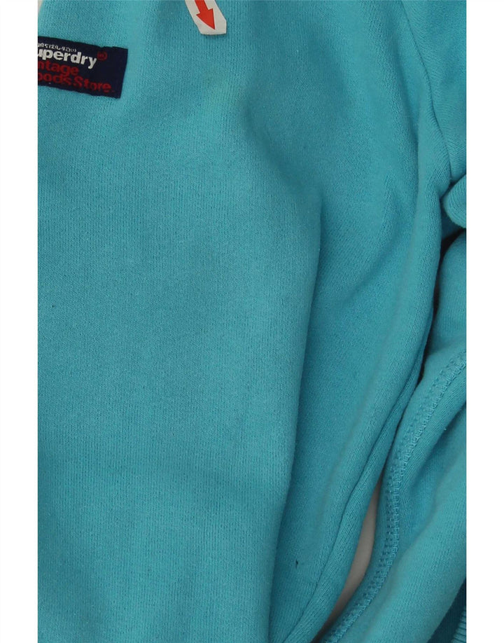 Męski sweter z kapturem Superdry z grafiką, średnioniebieski, bawełniany