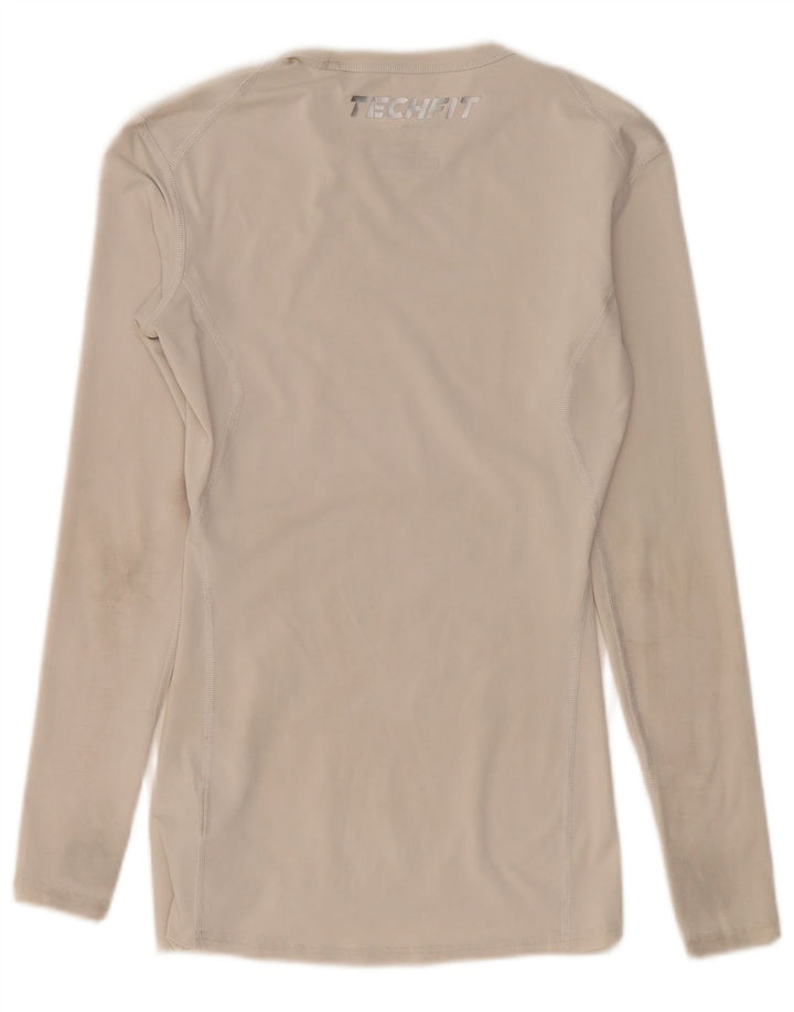 ADIDAS Mens Compression Top Long Sleeve Small White Polyester Sports