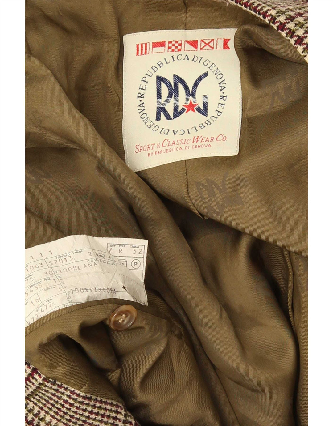 Vintage męska marynarka IT 52 XL Burgundowa wełna w pepitkę