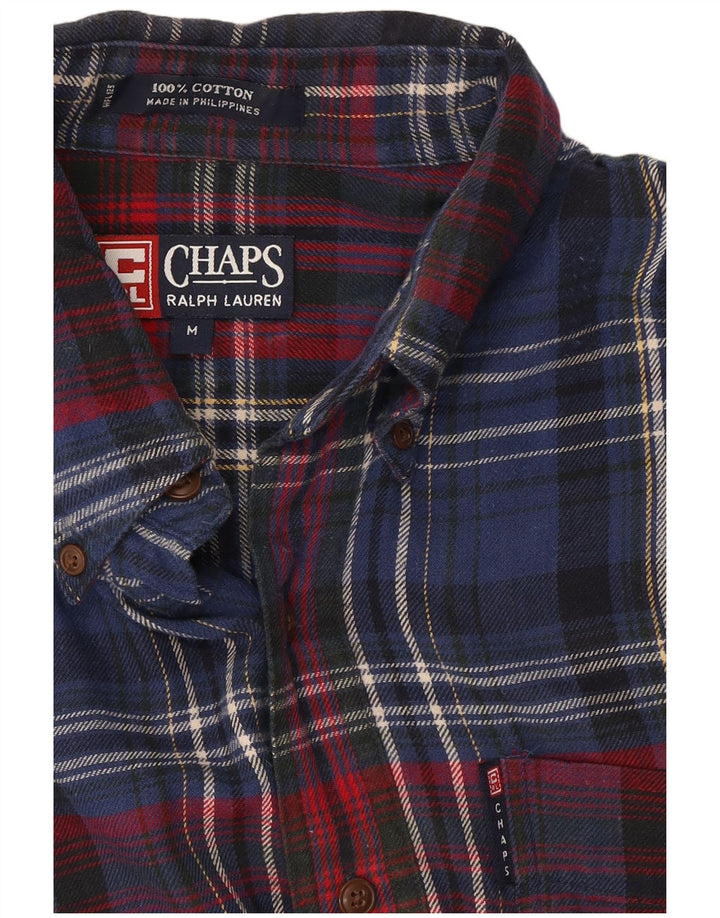 Koszula flanelowa męska Chaps Ralph Lauren, średnia, granatowa, bawełniana w kratę
