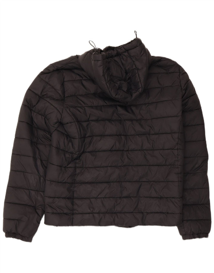 Męska wyściełana kurtka z kapturem Superdry UK 40, duża, czarna nylonowa