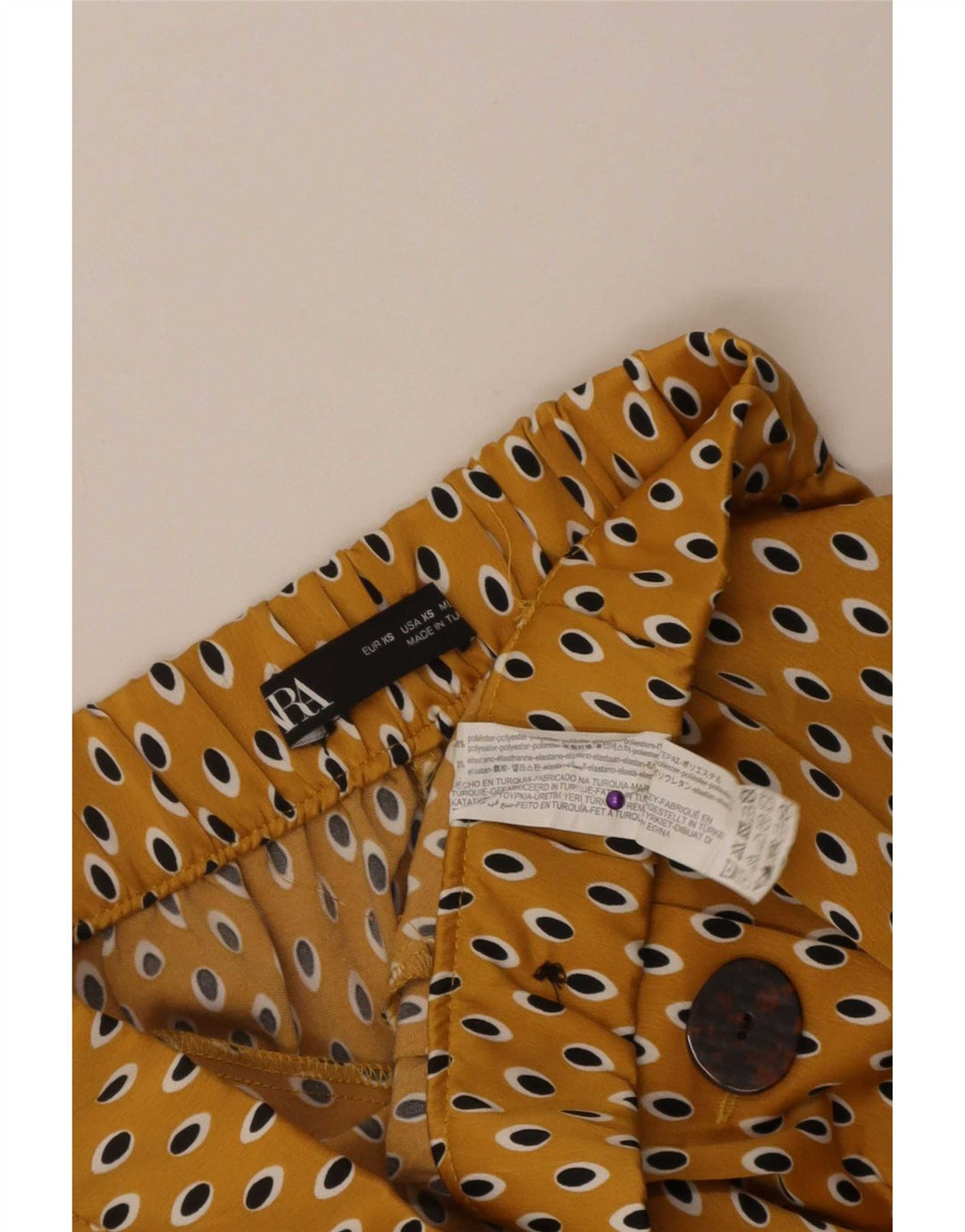 Damskie spodnie Capri Zara XS W24 L21 Poliester w żółte cętki