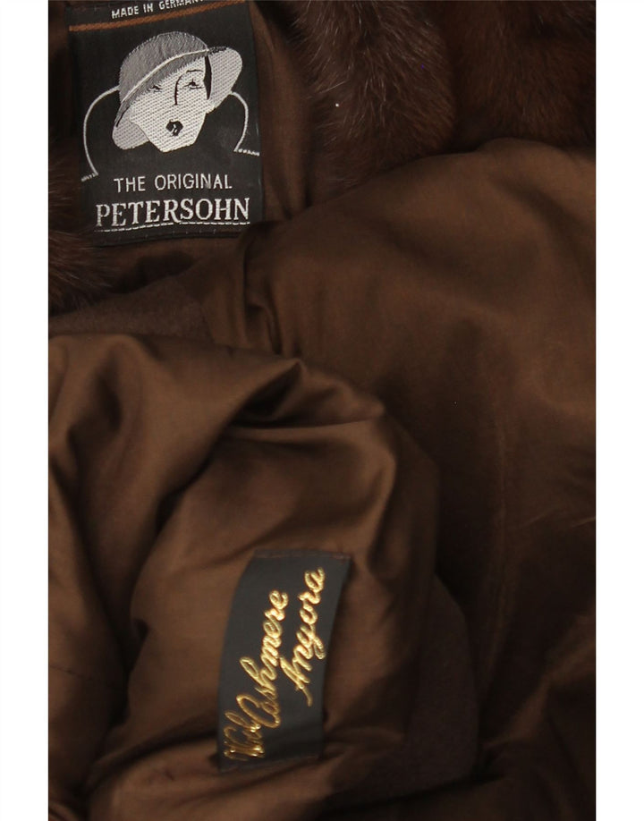 VINTAGE damski płaszcz oversize UK 14, duża wełna khaki