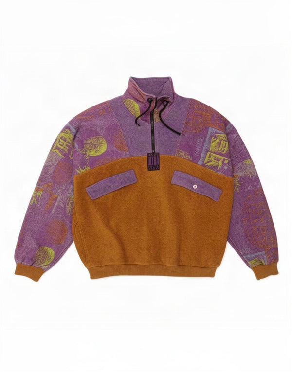 Vintage męski sweter polarowy z zamkiem błyskawicznym XL w kolorze fioletowym