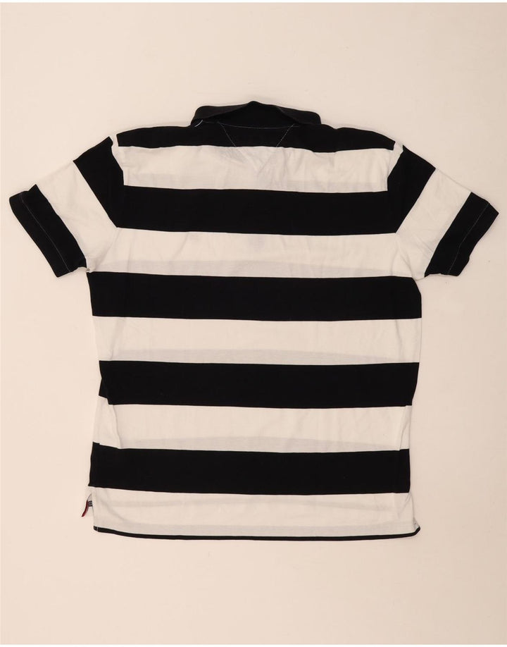 Męska koszulka polo TOMMY HILFIGER o regularnym kroju XL, czarna, bawełniana w paski