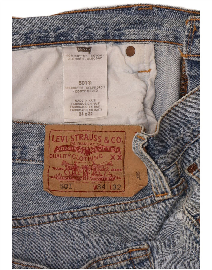 Męskie proste dżinsy Levi's W34 L32 Niebieskie bawełniane