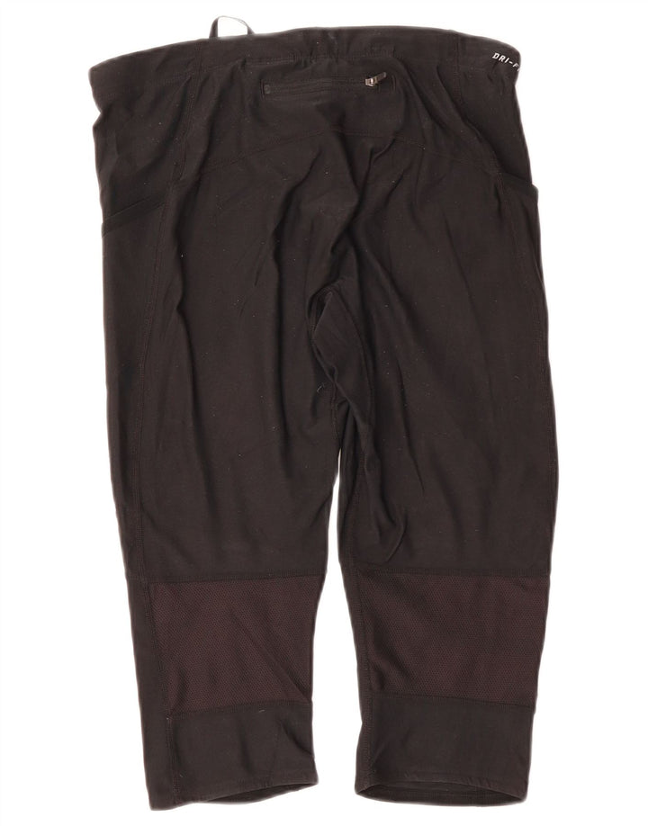 Damskie spodnie dresowe NIKE Dri Fit Capri UK 14, duże, czarne, poliestrowe