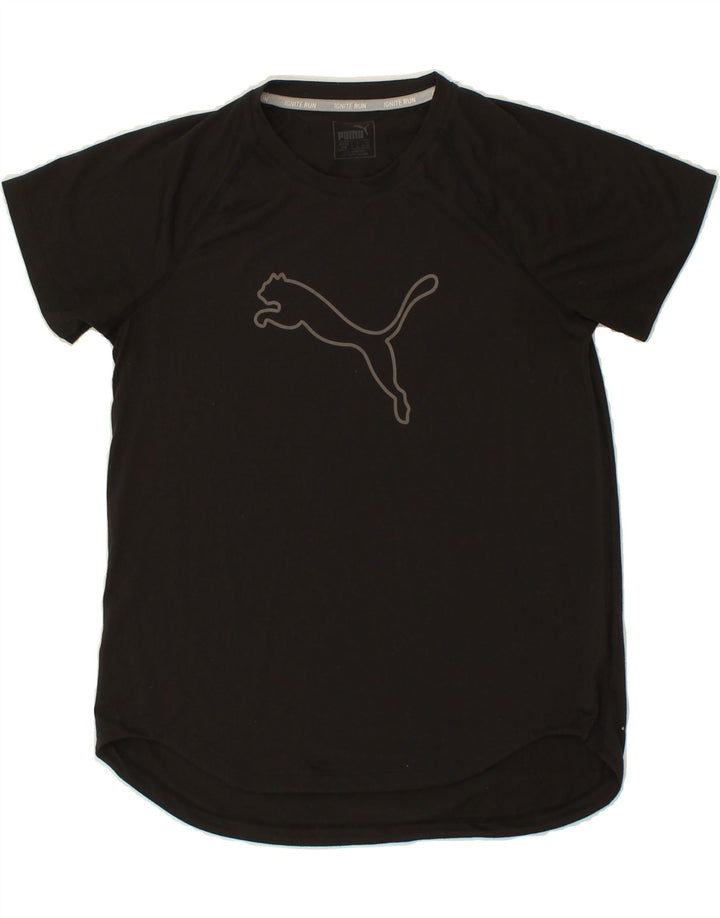 PUMA Womens Graphic T-Shirt Top UK 12 Medium Black Polyester Vintage Puma and Second-Hand Puma from Messina Hembry 