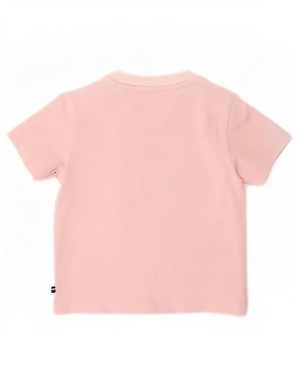 Tommy Hilfiger Dziewczynka T-shirt z grafiką Top 0-3 miesięcy Różowa bawełna