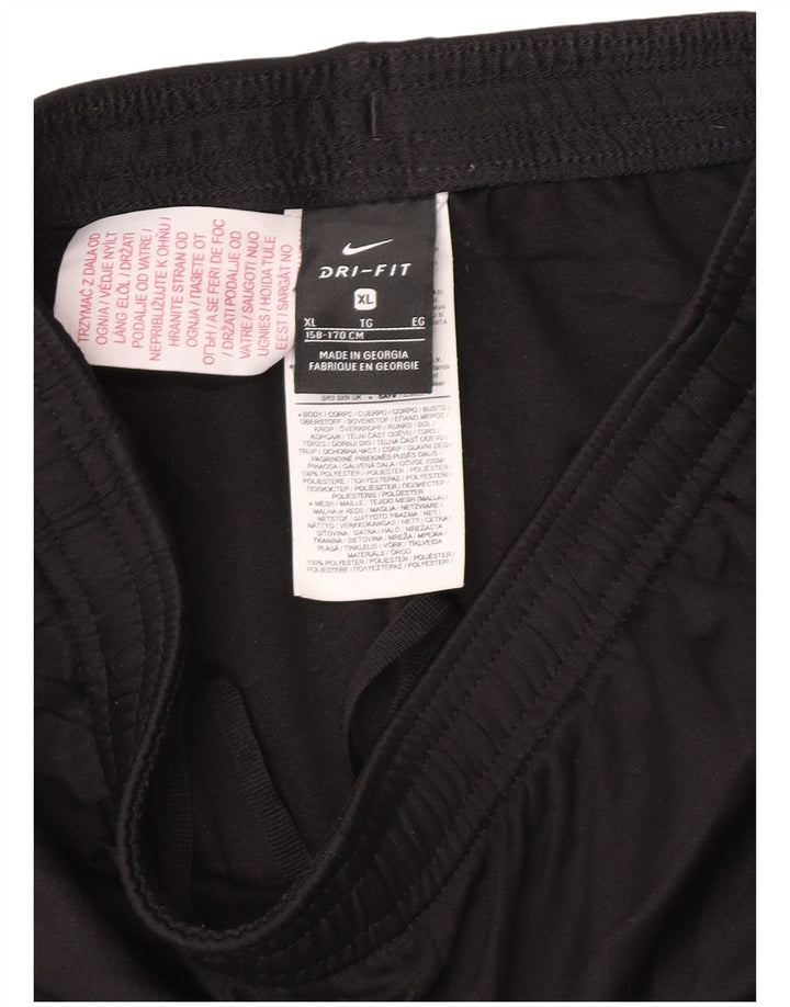 Chłopięce spodnie dresowe Nike z grafiką, 13-14 lat, XL, czarne, poliestrowe, sportowe