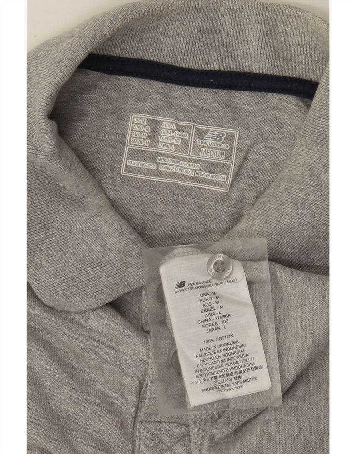 Męska koszulka polo New Balance, średnia szara bawełna z plamkami