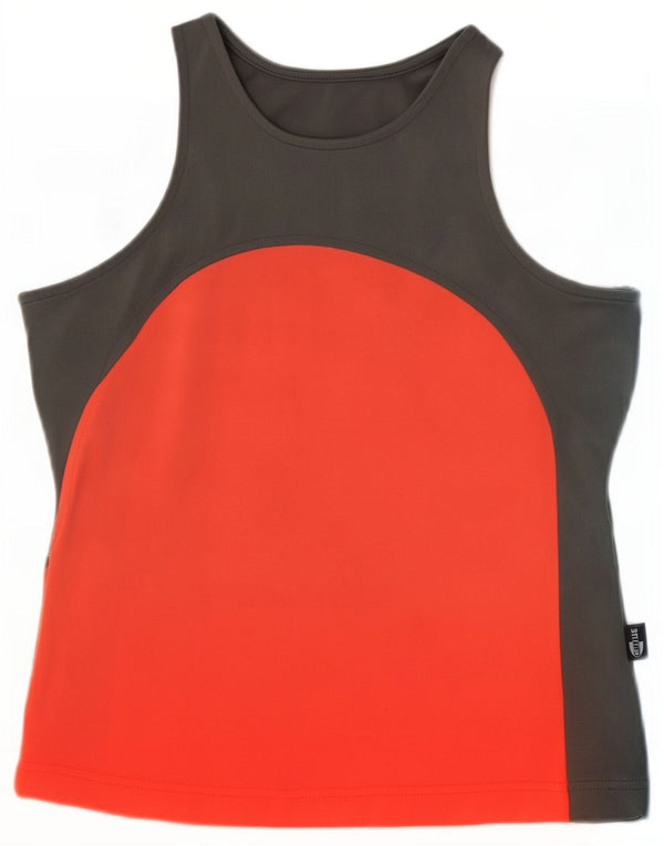 Adidas Dziewczęca Climalite Crop Vest Top 15-16 lat Szary poliamid z blokami kolorów