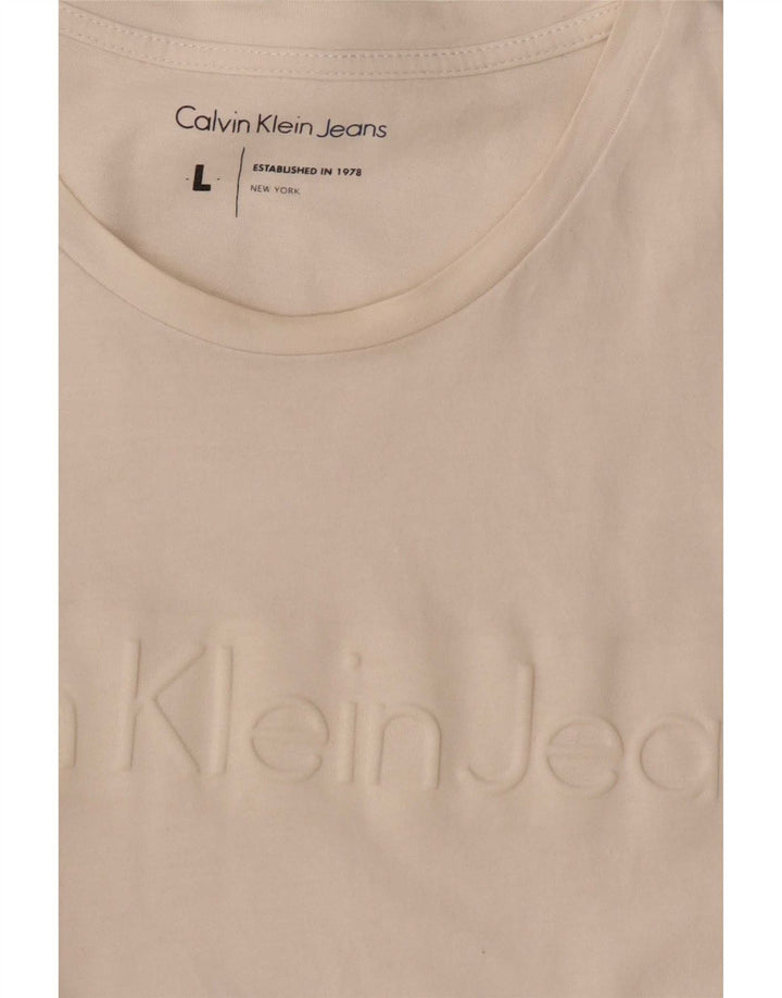 Męski T-shirt z grafiką Calvin Klein Jeans, duży, biały
