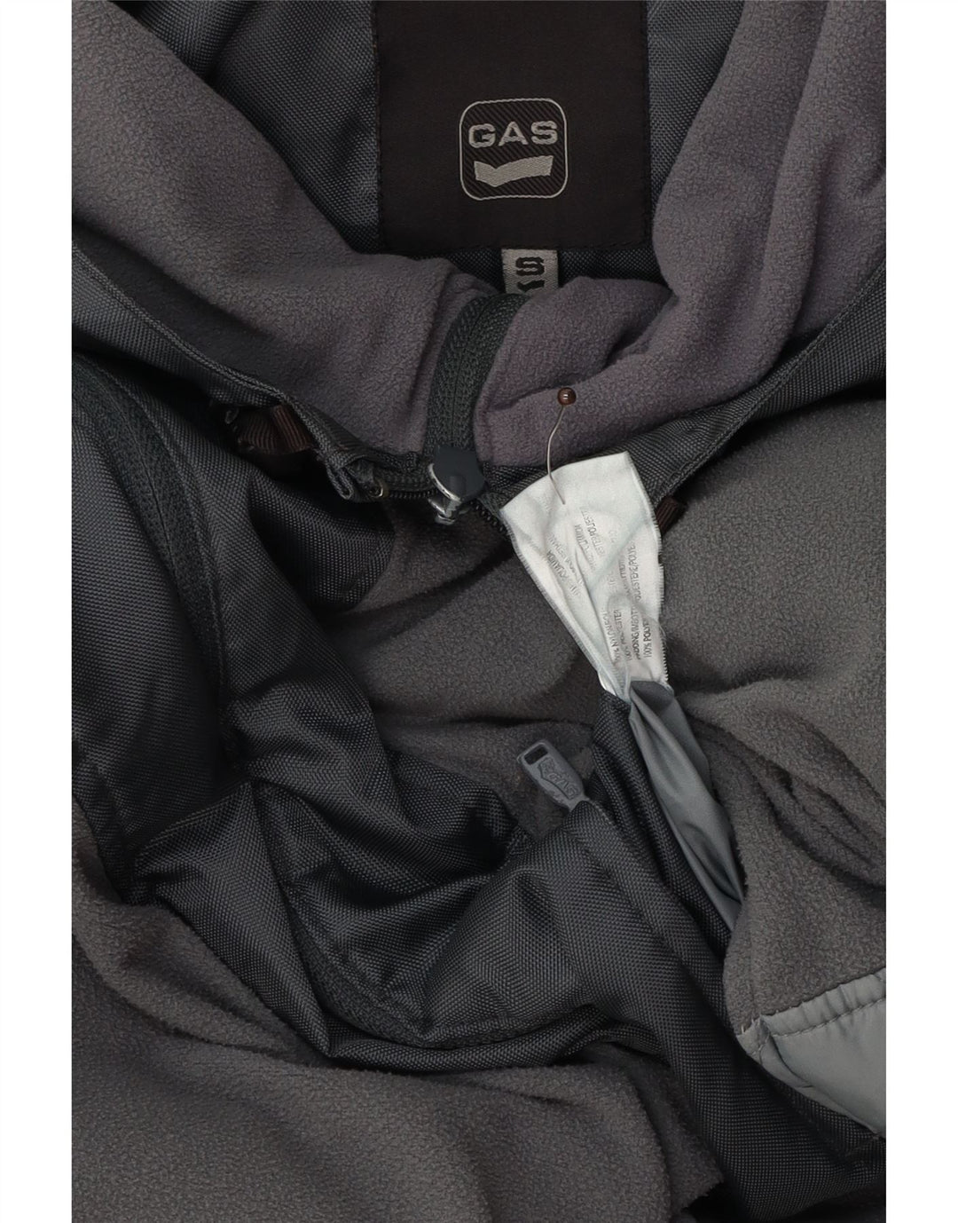 Męska wiatrówka z kapturem Gas, mała, szara, poliestrowa