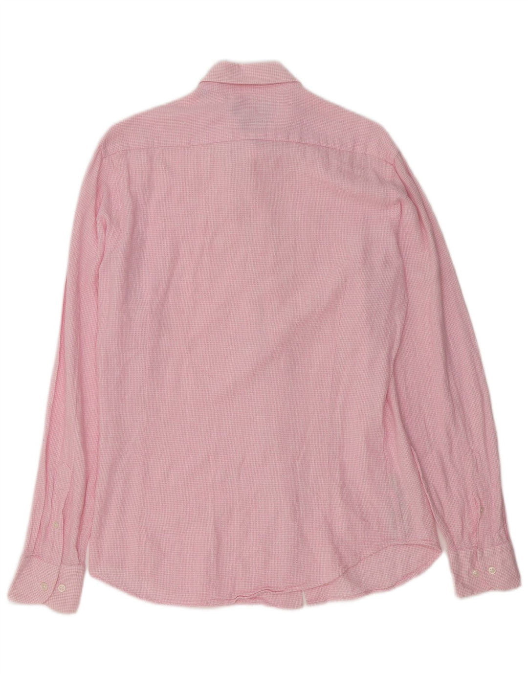 Koszula męska Massimo Dutti w małą różową kratkę, bawełniana