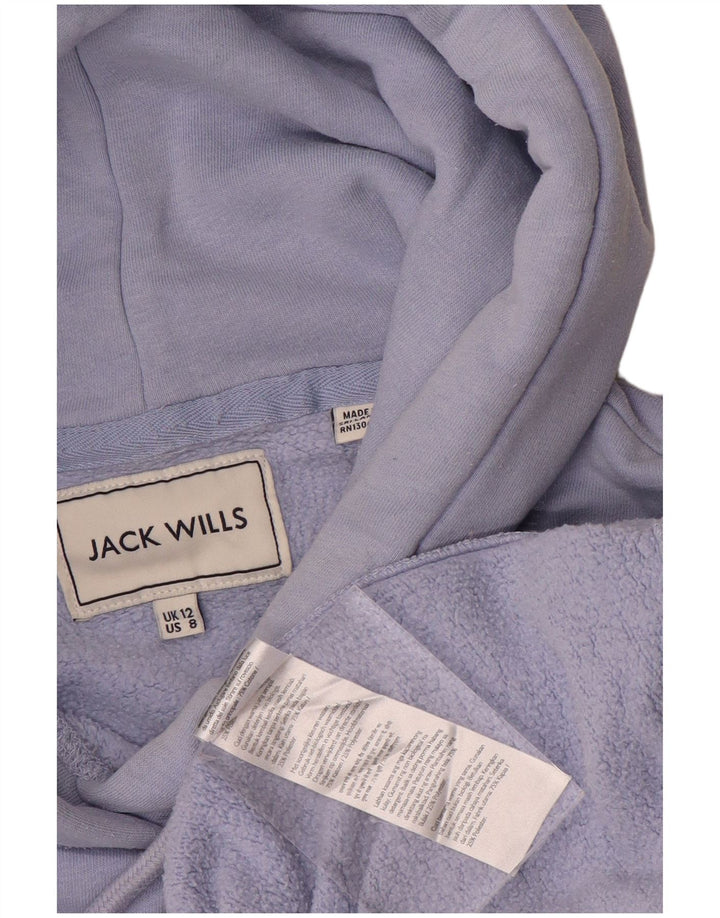 Damski sweter z kapturem i grafiką JACK WILLS UK 12, średni fiolet, bawełna