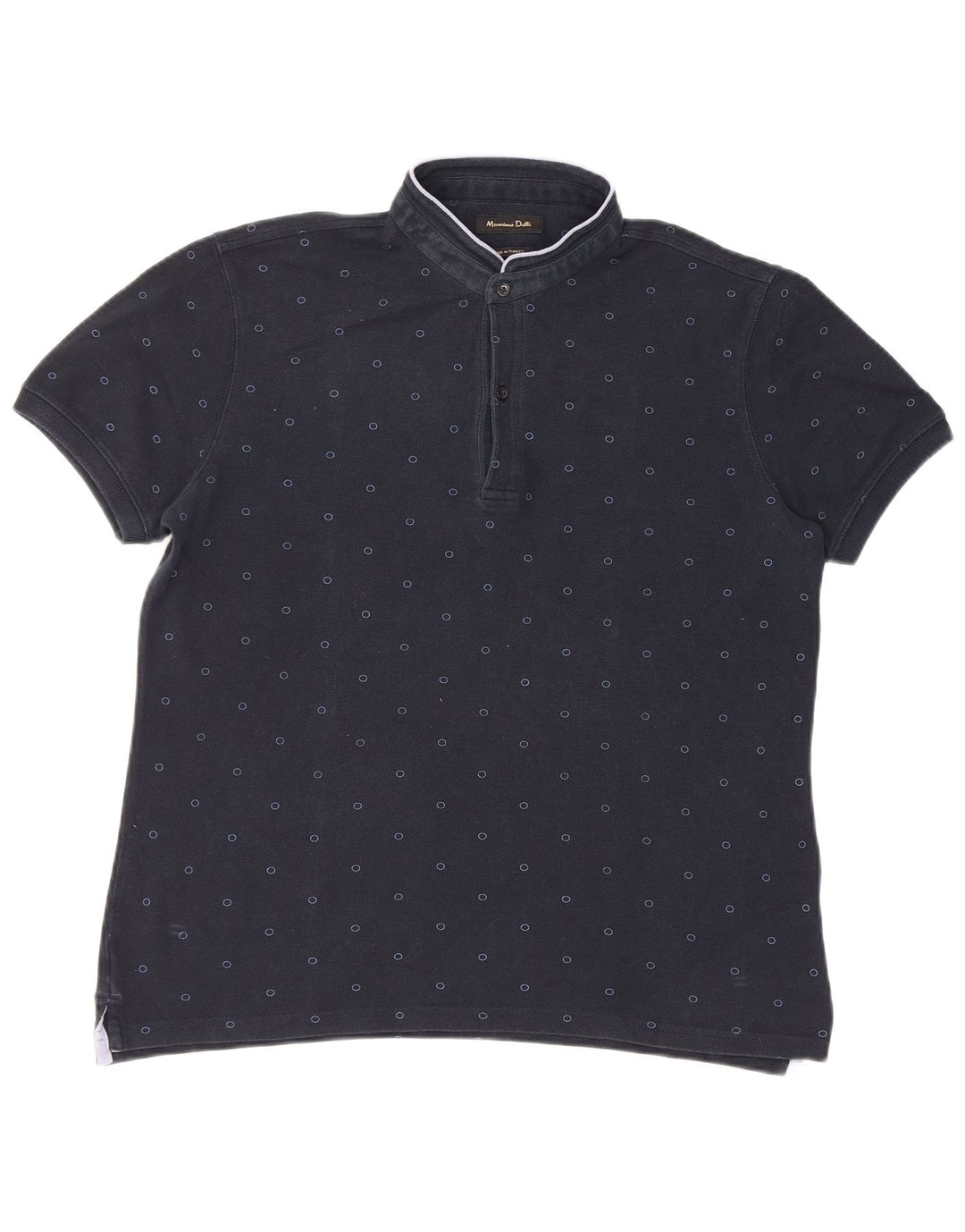 Męska koszulka polo Massimo Dutti, duża, granatowa w cętki