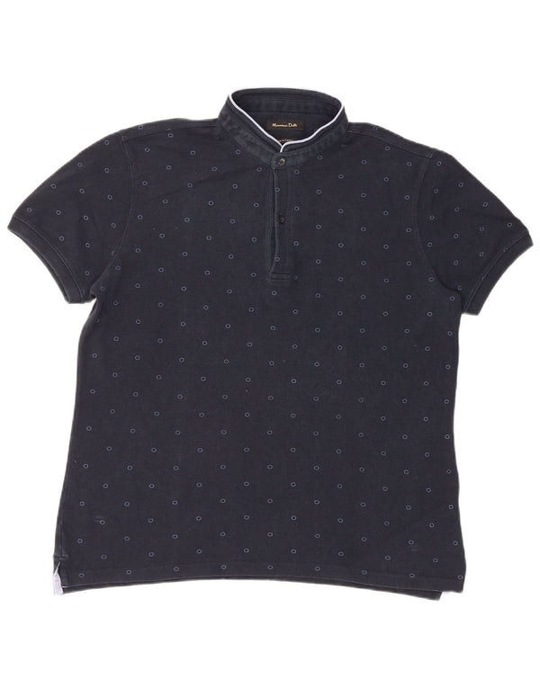 Męska koszulka polo Massimo Dutti, duża, granatowa w cętki