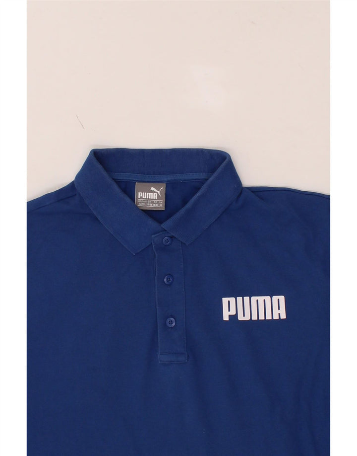 PUMA Mens Polo Shirt XL Blue Cotton Vintage Puma and Second-Hand Puma from Messina Hembry 