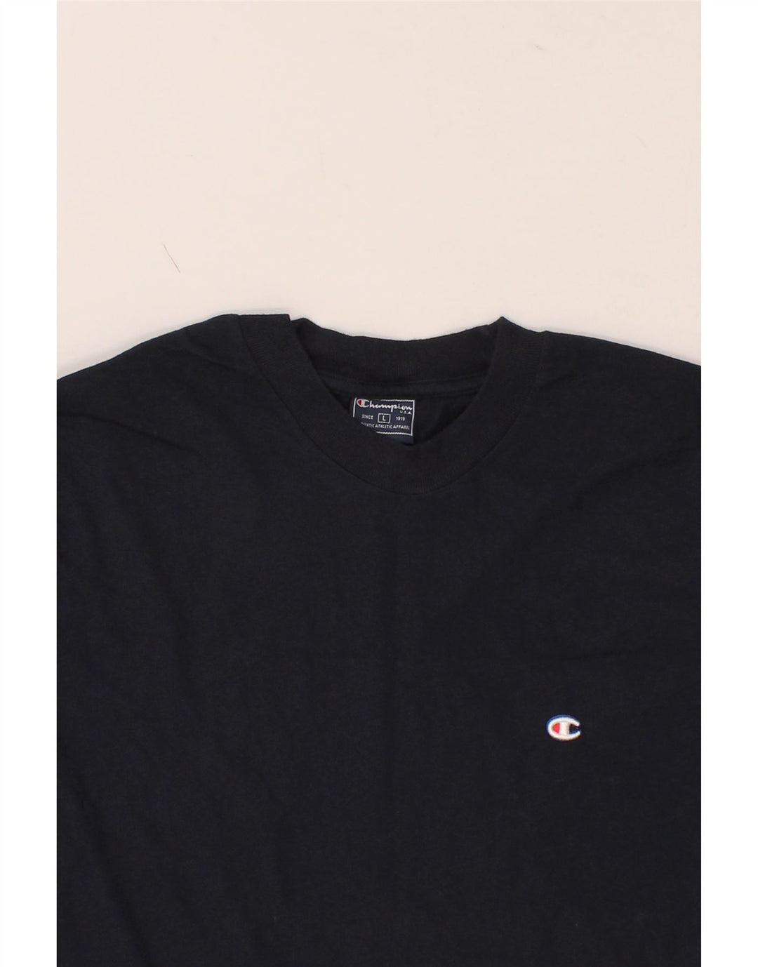 CHAMPION Mens T-Shirt Top Large Navy Blue Cotton Vintage Champion and Second-Hand Champion from Messina Hembry 