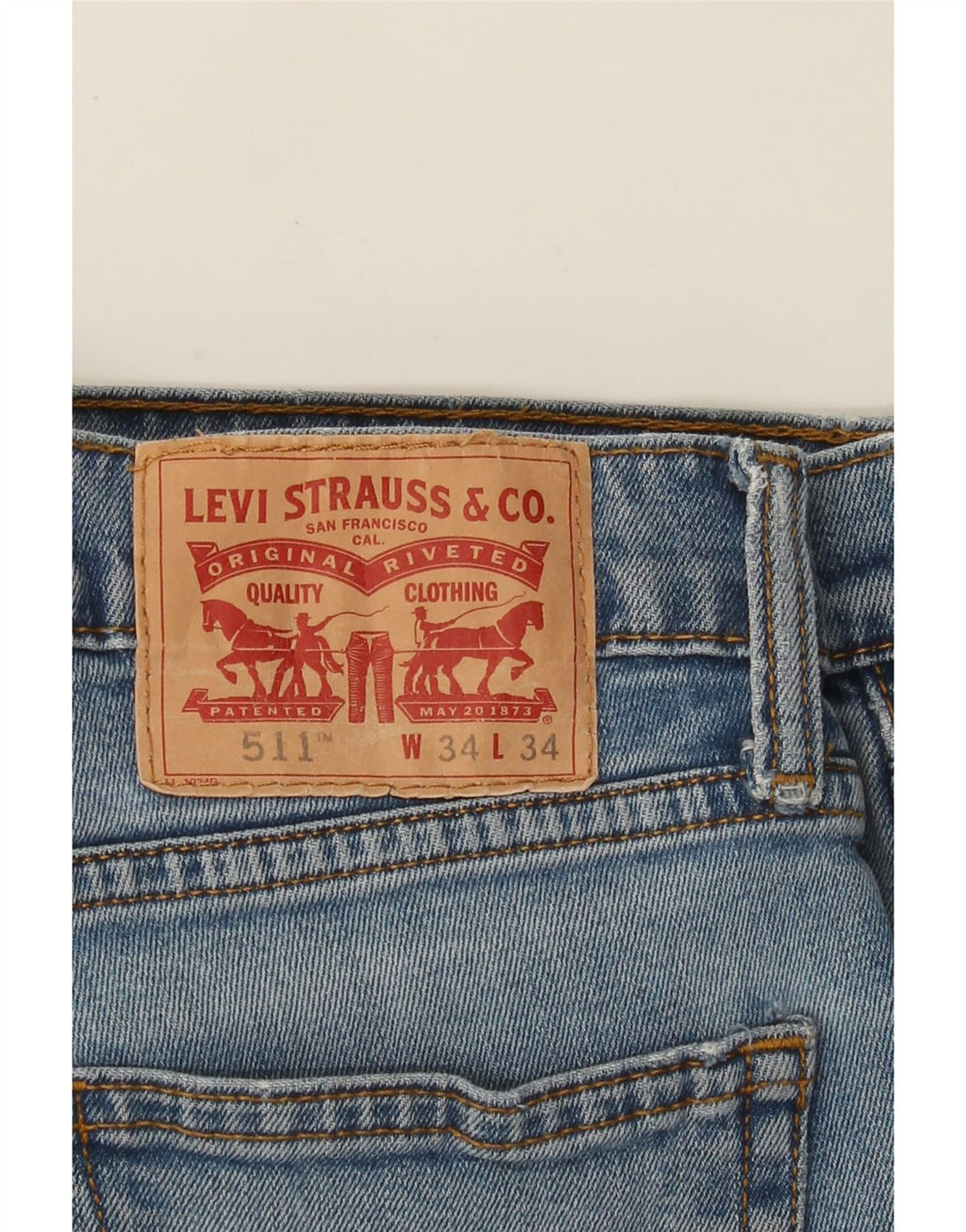 Męskie jeansy Levi's 511 Slim W34 L34 Niebieska bawełna