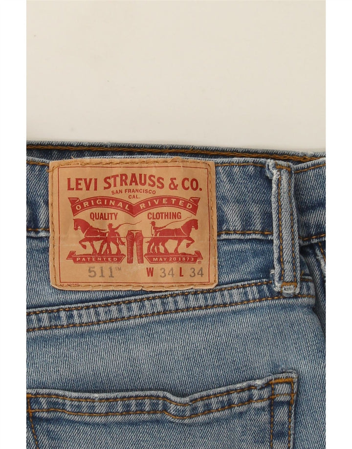 Męskie jeansy Levi's 511 Slim W34 L34 Niebieska bawełna