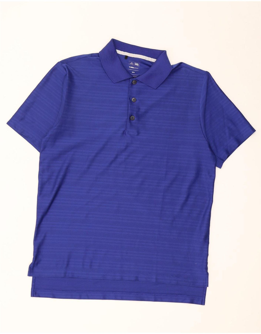 Męska koszulka polo Adidas Climacool, średnia, niebieska, poliestrowa w prążki