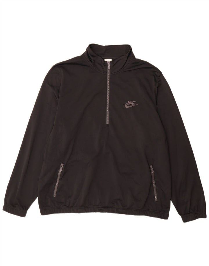 Męski sweter z zamkiem błyskawicznym Nike, 3XL, czarny poliester