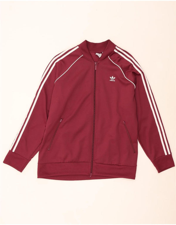 Damska kurtka dresowa Adidas UK 28/30 3XL Burgundowa bawełna
