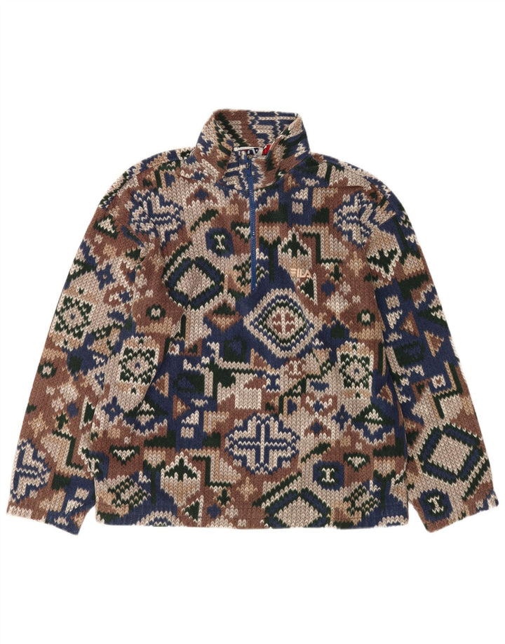 Męski sweter polarowy Fila o luźnym kroju IT 50 Średni wielokolorowy geometryczny