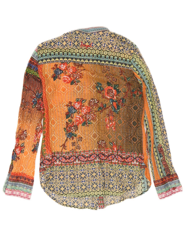 Desigual Womens Shirt Blouse UK 14 Large Multicoloured Geometric Cotton