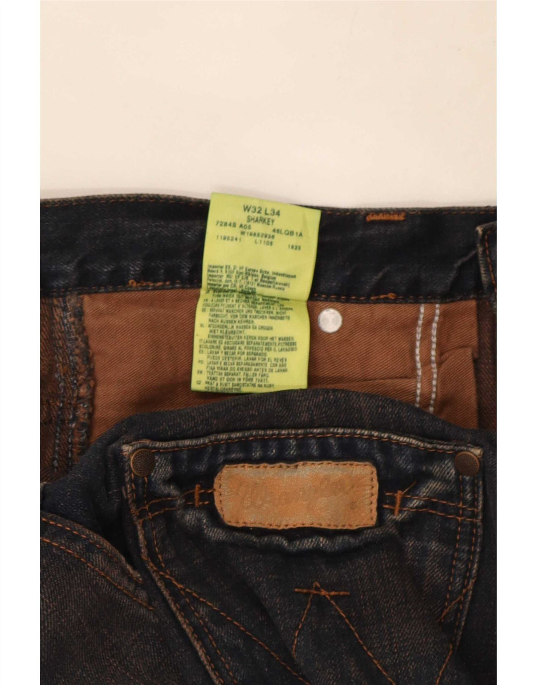 Męskie jeansy Wrangler Sharkey Bootcut W32 L34 Granatowa bawełna