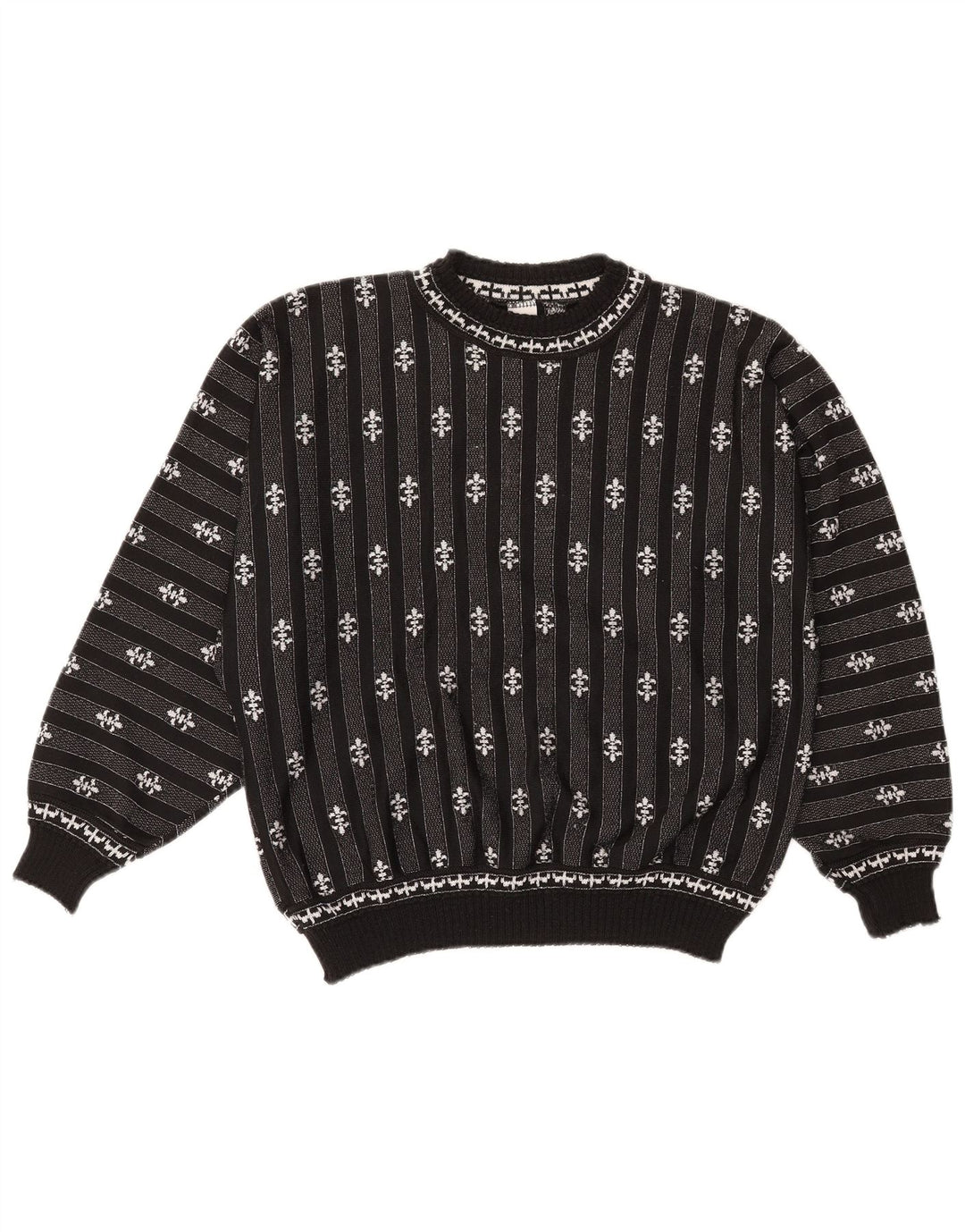 Damski sweter oversize C&A z okrągłym dekoltem UK 14, średnie czarne paski