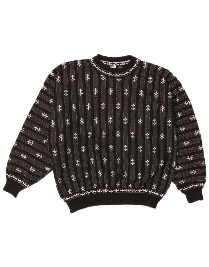Damski sweter oversize C&A z okrągłym dekoltem UK 14, średnie czarne paski