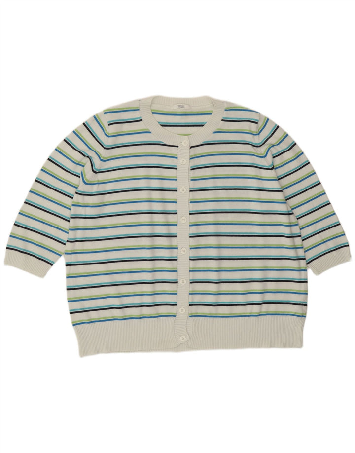 Marks & Spencer Damski sweter kardigan UK 24 4XL wielokolorowe paski
