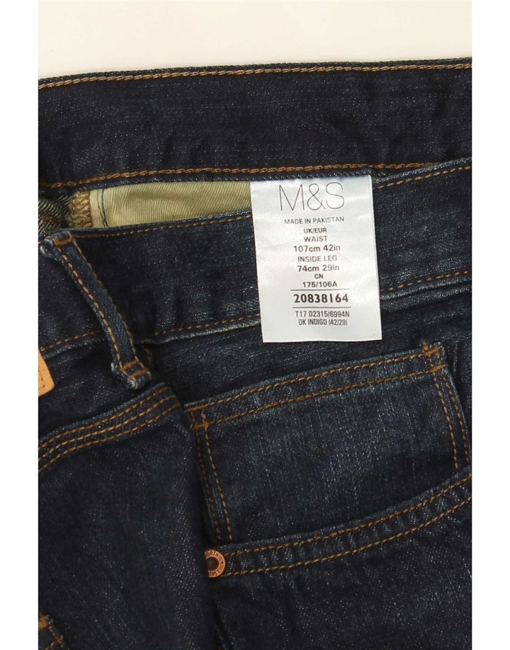 Marks & Spencer Męskie proste dżinsy W42 L29 Granatowe, bawełniane
