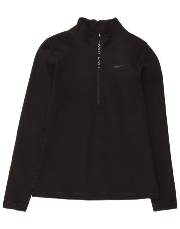 Męski dres Nike Dri Fit z zamkiem błyskawicznym na szyi, mały czarny poliester