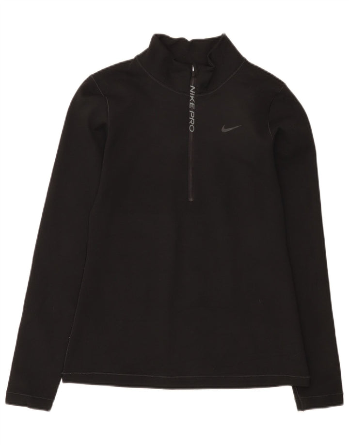 Męski dres Nike Dri Fit z zamkiem błyskawicznym na szyi, mały czarny poliester