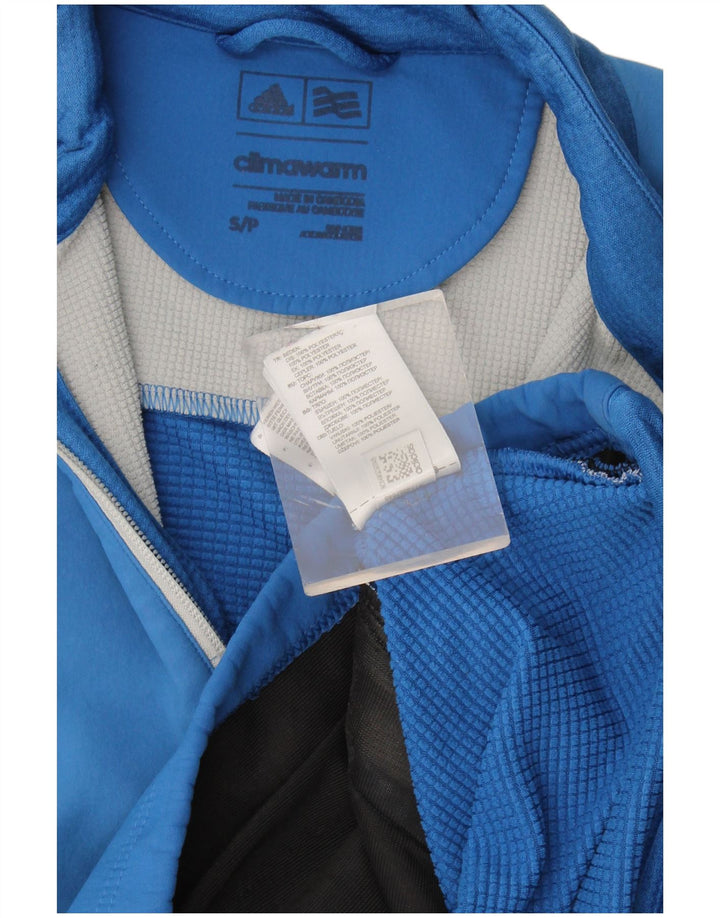 Męska bluza Adidas Climawarm z zamkiem błyskawicznym i małym niebieskim poliestrem
