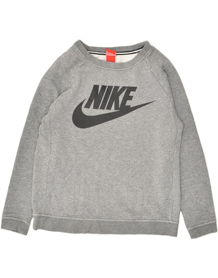 NIKE Mens Graphic Sweatshirt Jumper Small Grey Cotton Vintage Nike and Second-Hand Nike from Messina Hembry 