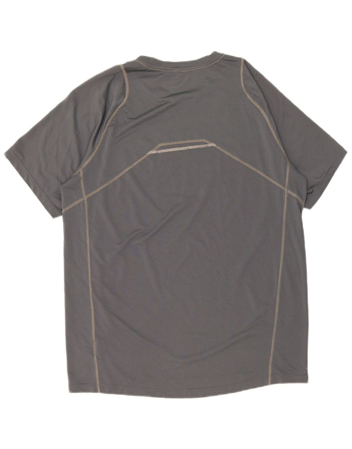 Męski T-shirt z grafiką New Balance, średni szary poliester