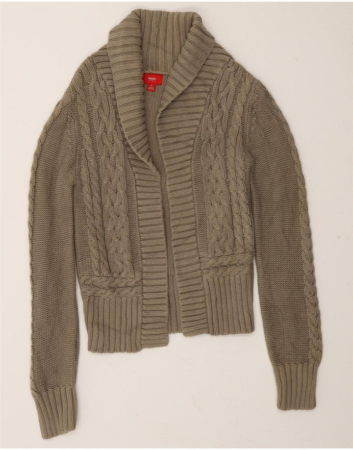 MOSSIMO Womens Crop Open Cardigan Sweater UK 10 Small Beige Cotton Vintage Mossimo and Second-Hand Mossimo from Messina Hembry 