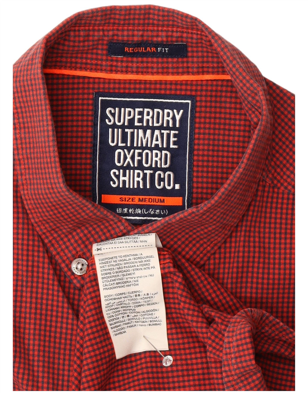 SUPERDRY Męska koszula o regularnym kroju, bawełniana w czerwoną kratkę