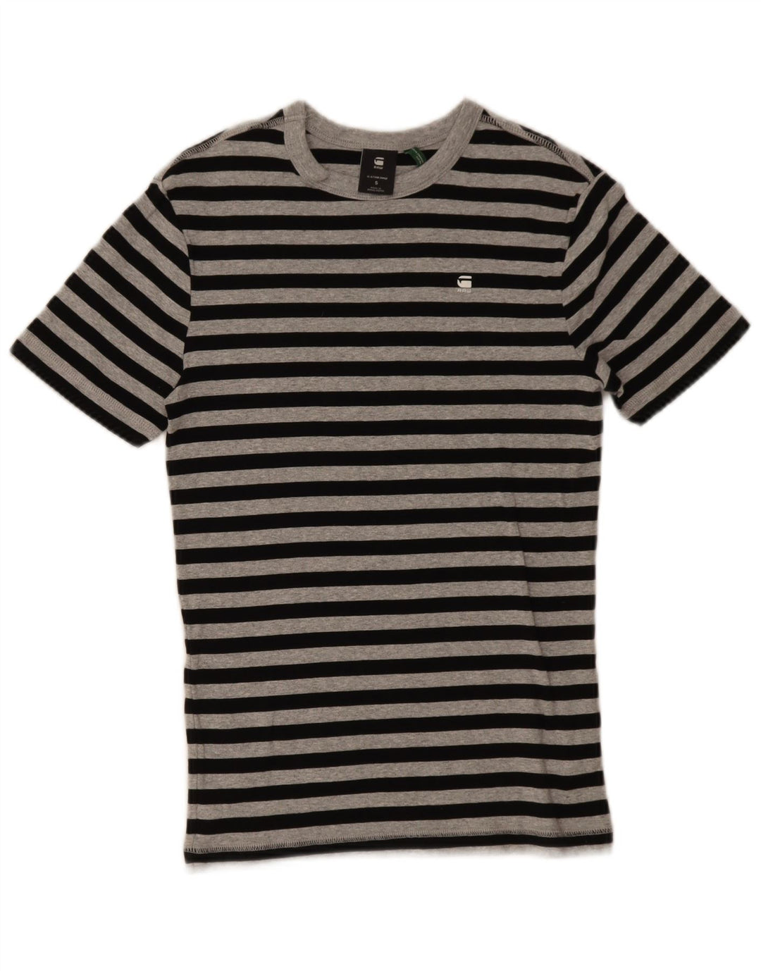 G-STAR Męski T-shirt Top, Mały, Czarny, Bawełniany W Paski