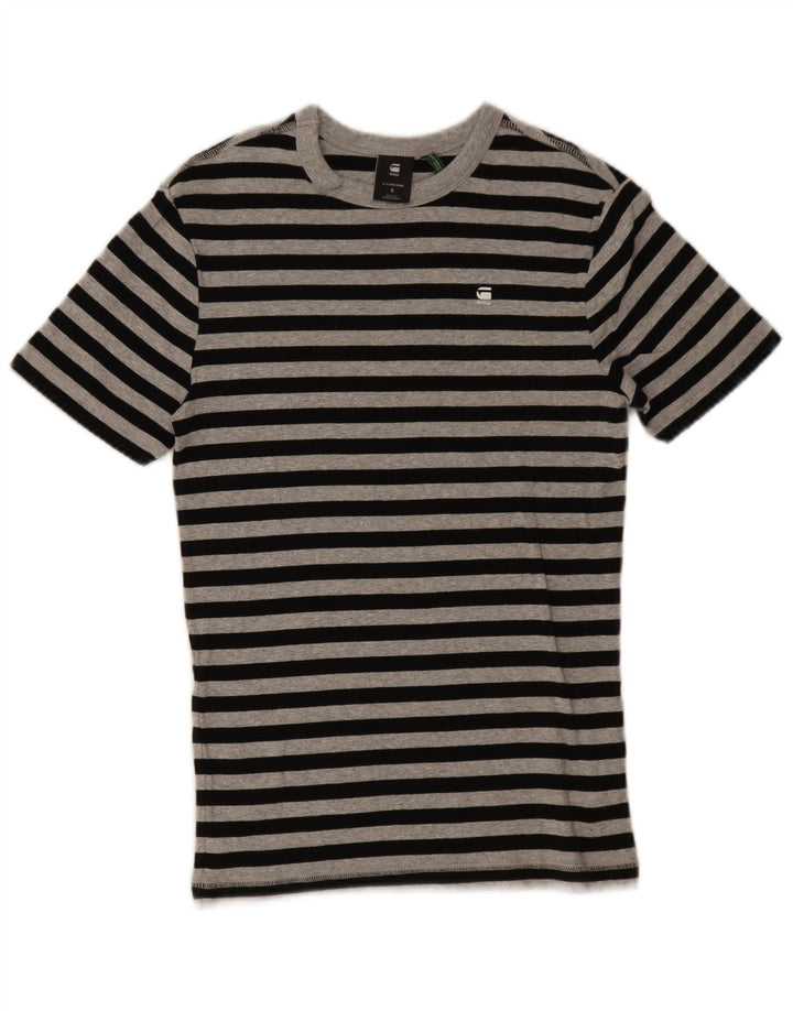 G-STAR Męski T-shirt Top, Mały, Czarny, Bawełniany W Paski