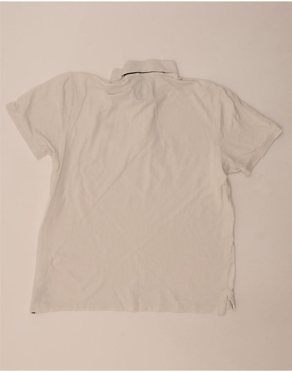 CREW CLOTHING Męska koszulka polo XL, biała, bawełniana