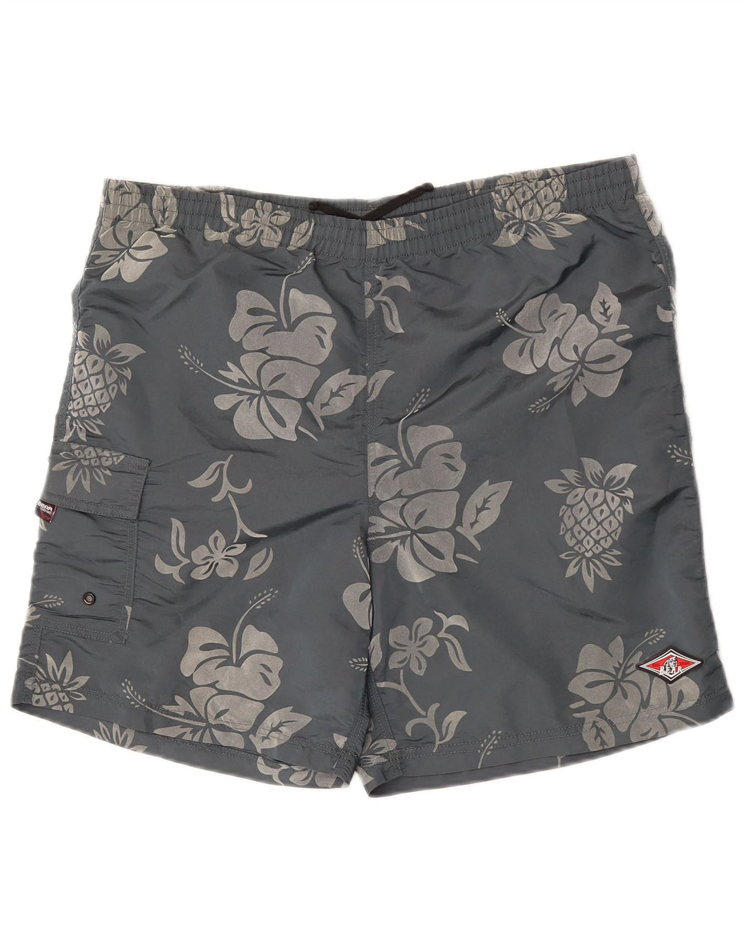Męskie spodenki sportowe Bear XL, szare, w kwiaty, poliamid